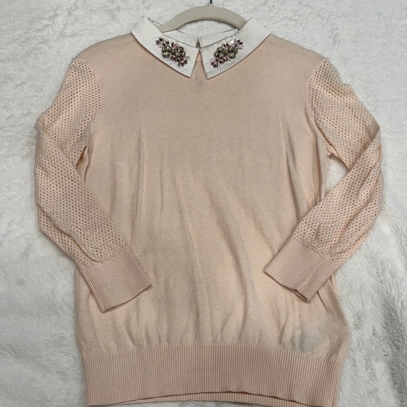 Ted Baker Collar Sweater in Soft Pink Peach 1 - Picture 1 of 5